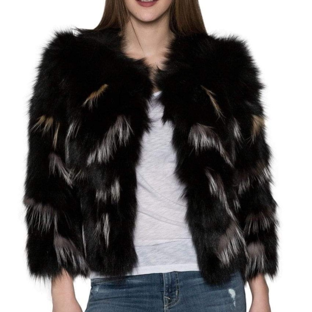 LOVE TOKEN MELANIE GENUINE FUR PATTERN JACKET